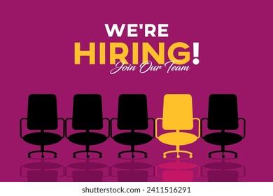 Vector we are hiring banner. Hiring recruitment design. We are hiring join our team announcement