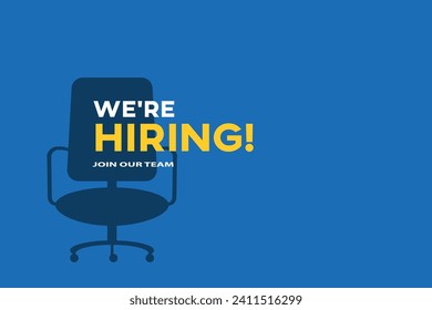 Vector we are hiring banner. Hiring recruitment design. We are hiring join our team announcement