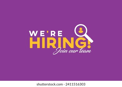 Vector we are hiring banner. Hiring recruitment design. We are hiring join our team announcement