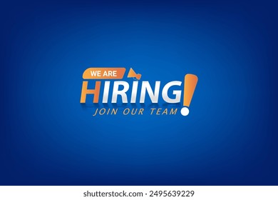 Vector we are hiring banner. Hiring recruitment design. We are hiring join our team announcement