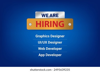 Vector we are hiring banner. Hiring recruitment design. We are hiring join our team announcement