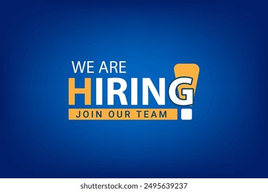 Vector we are hiring banner. Hiring recruitment design. We are hiring join our team announcement