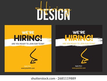 Vector we are hiring job vacancy social media post banner design. 