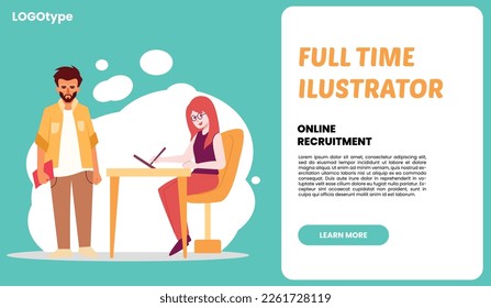 vector we are hiring landing page for web banner