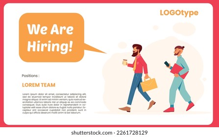vector we are hiring landing page for web banner