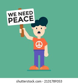 Vector of We Need Peace. Perfect for peaceful content, preventing war, etc.