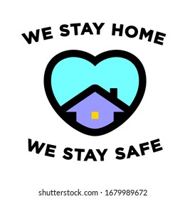 Vector we stay home icon
