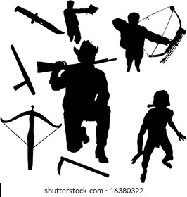 Vector of Weapon Related Silhouette
