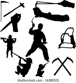 Vector of Weapon Related Silhouette