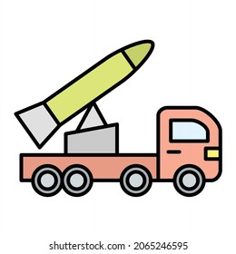  Vector Weapons Truck Filled Outline Icon Design
