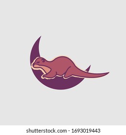 Vector weasel icon symbol on the white background. Flat design weasel for element design. Vector illustration EPS.8 EPS.10