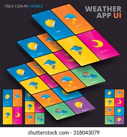 Vector Weather App For Iphon, Ipade, Ipode 