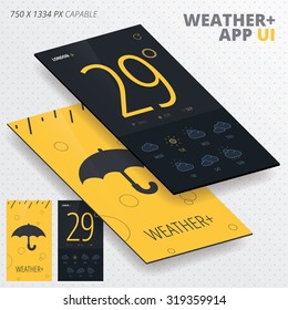 Vector Weather App For Iphon, Ipade, Ipode 