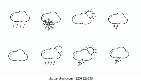 Vector Weather Clouds Cartoon Style White Stock Vector (Royalty Free ...