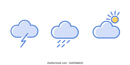 Vector weather and clouds icon illustration isolated on white background