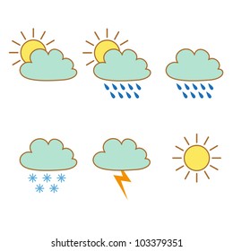 Vector weather forecast icons