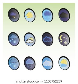 Vector weather forecast icons