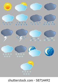 Vector weather forecast icons