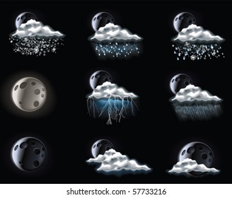 Vector weather forecast icons. Part 2