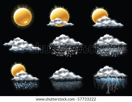 Vector weather forecast icons. Part 4