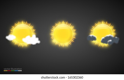 Vector Weather Forecast Icons. Realistic Vector Illustration.