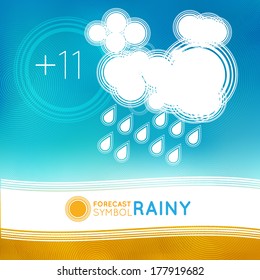Vector weather forecast symbol for TV or web. Clouds