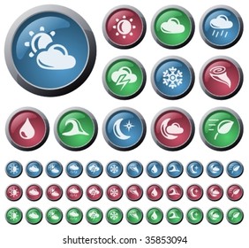 Vector: Weather glossy buttons