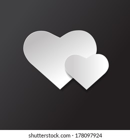 Vector weather icon. Black and white two hearts. Eps10 