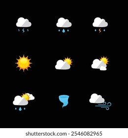 vetor meteorologia ícone nuvens design
