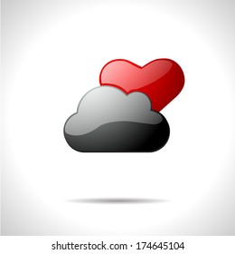 Vector weather icon. Partly cloudy. Eps10