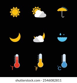 vector weather icon set design
