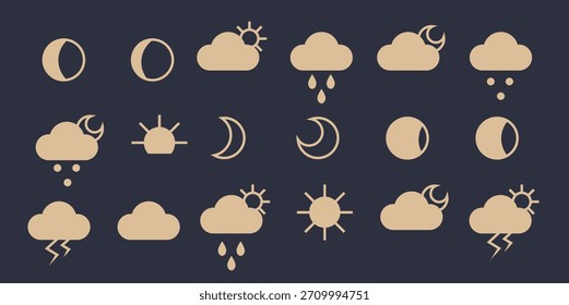 Conjunto de iconos de Clima de Vector Ilustración vectorial