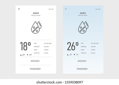 vector weather icon set on blue and white background. elegant Weather water drop per Application. Black and White  vertion. For mobile phones,  widgets. eps 10. Full icon set available in my portfolio