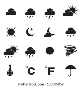 Vector weather icon set on white background