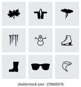 Vector Weather icon set on grey background
