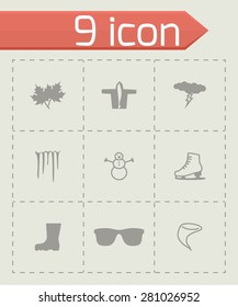 Vector Weather icon set on grey background