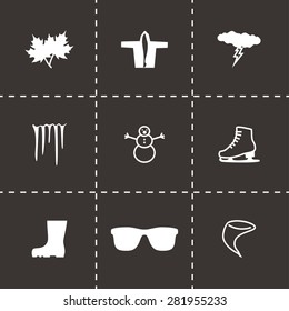 Vector Weather icon set on black background