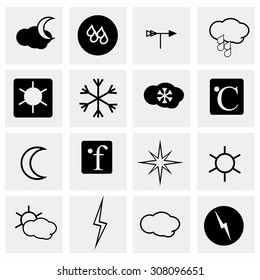 Vector Weather icon set on grey background