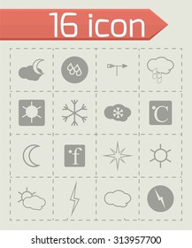 Vector Weather icon set on grey background