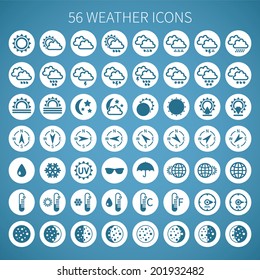 Vector weather icon set for widgets and sites.