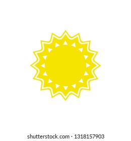 Vector weather icon of sun to show the sunny warm forecast and the current climate outside for applications, widgets, and other meteorological designs.