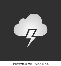 Vektorwettersymbol mit Thunder und Blitz