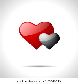 Vector weather icon. Two hearts. Eps10