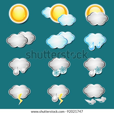 Vector weather icons collection