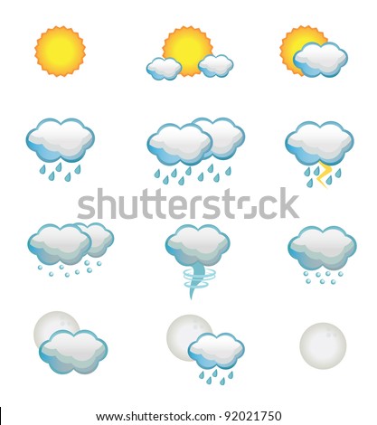 Vector weather icons collection