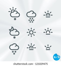 Vector Weather Icons Collection, Button, Sign, Symbol, Emblem, Sticker, Badge, Logo for Web Design, User Interface, Baby, Children, People