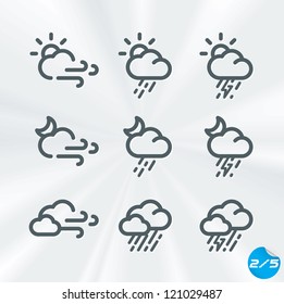 Vector Weather Icons Collection, Button, Sign, Symbol, Emblem, Sticker, Badge, Logo for Web Design, User Interface, Baby, Children, People