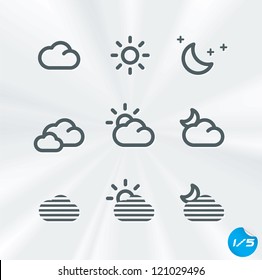 Vector Weather Icons Collection, Button, Sign, Symbol, Emblem, Sticker, Badge, Logo for Web Design, User Interface, Baby, Children, People