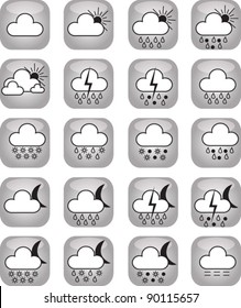 Vector weather icons isolated on white background.