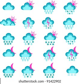 Vector weather icons isolated on white background.